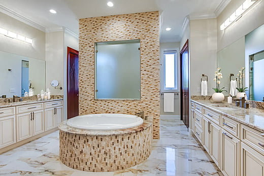Bath in a Massachusetts luxury home
